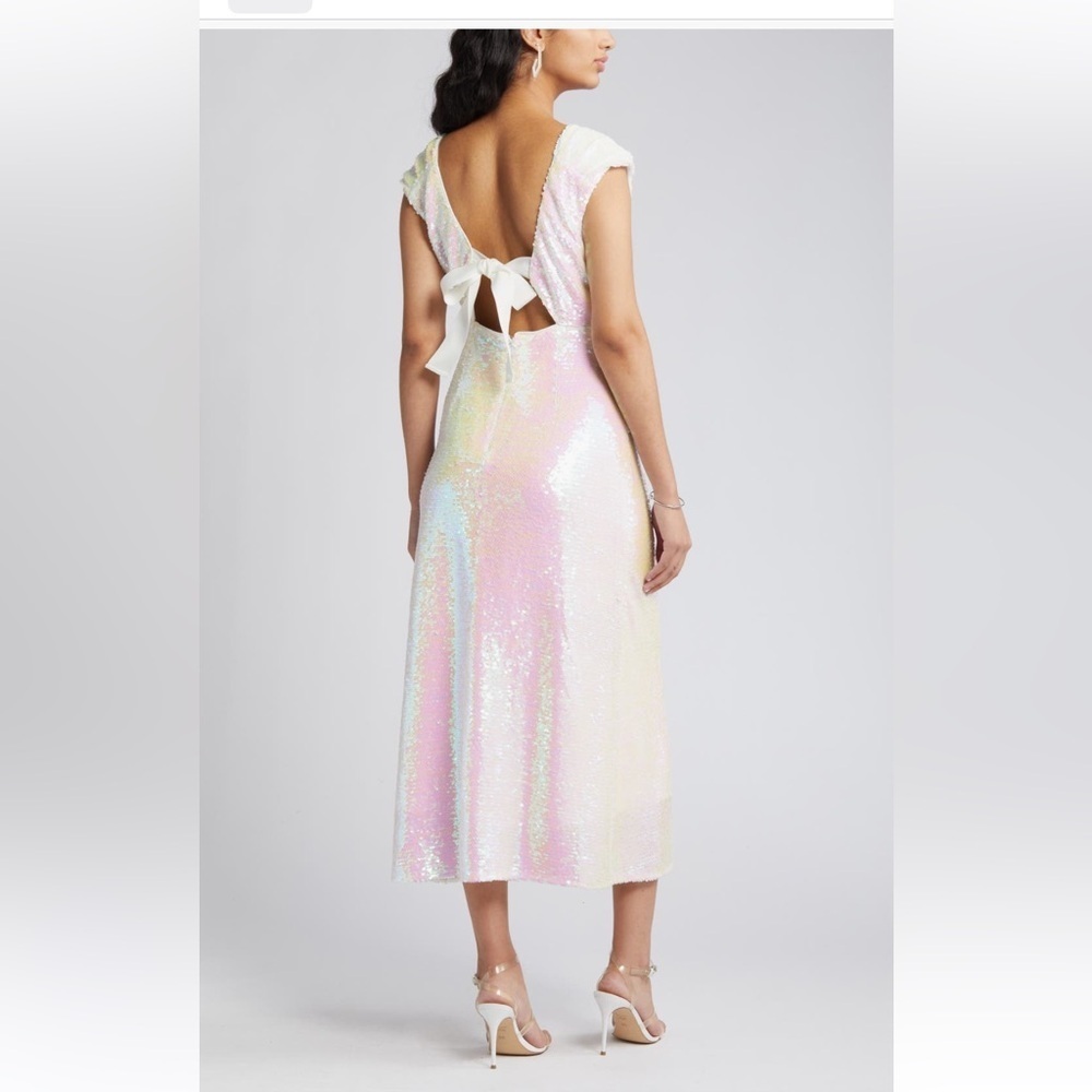 NWOT Konnie Iridescent Sequin Midi Dress - Picture 3 of 7